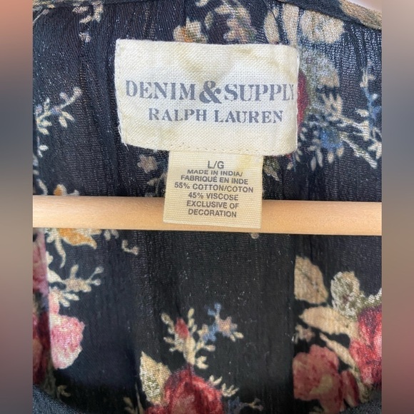 Denim & Supply Ralph Lauren Floral Mini Dress Smocked Size‎ X-Large - Picture 4 of 11